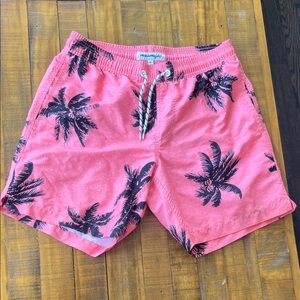 Maamgic Pink Palm Print Men's Athletic Shorts
